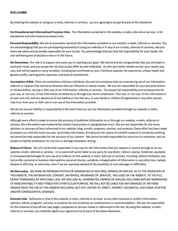 PAIN THERAPY ASSOCIATES- WEBSITE DISCLAI