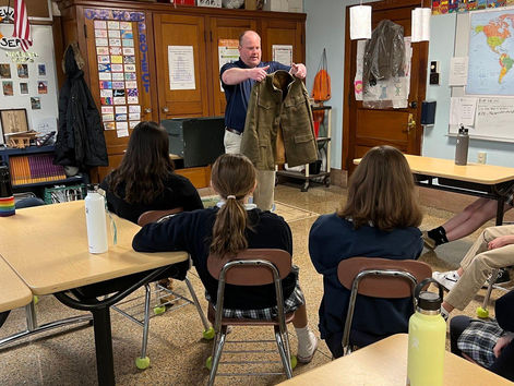Authentic World War I Gear Brings History to Life for 8th Graders