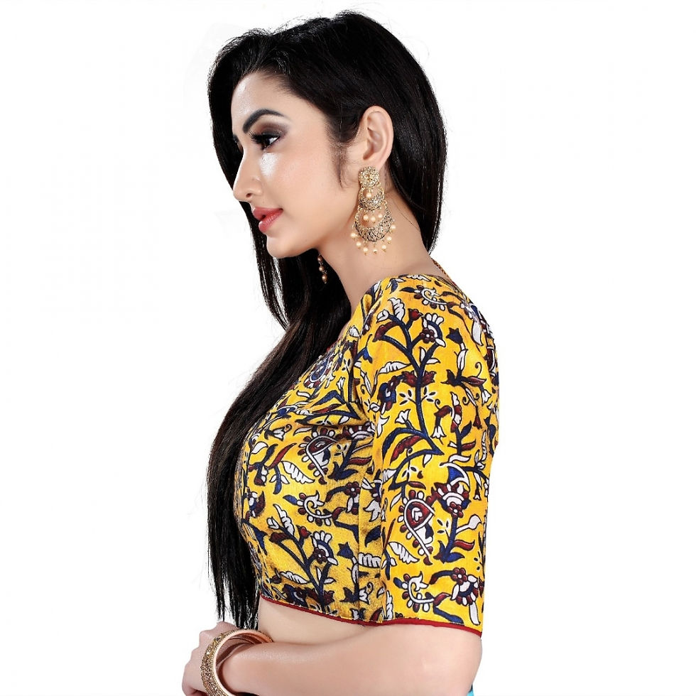 Thumbnail:   Generic Women's Satin Silk, Inner-Cotton Full Stitched Padded Blouse (Mustard)