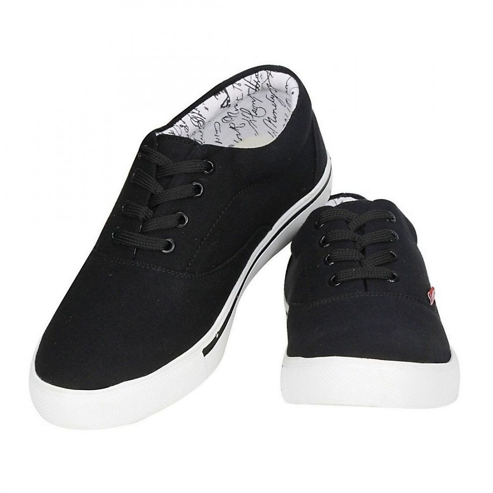 Thumbnail: Generic Men Black Color Fabric Material  Casual Sneakers