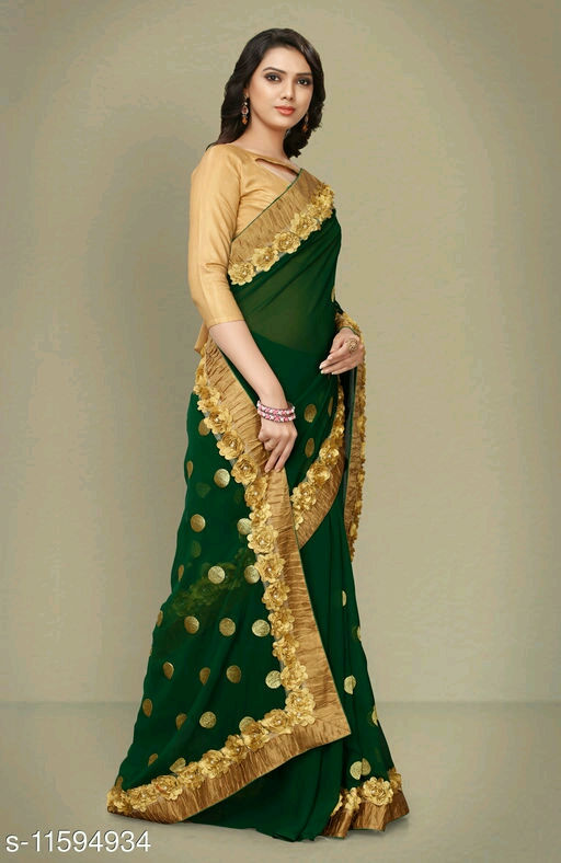 Thumbnail: Georgette embroidered saree