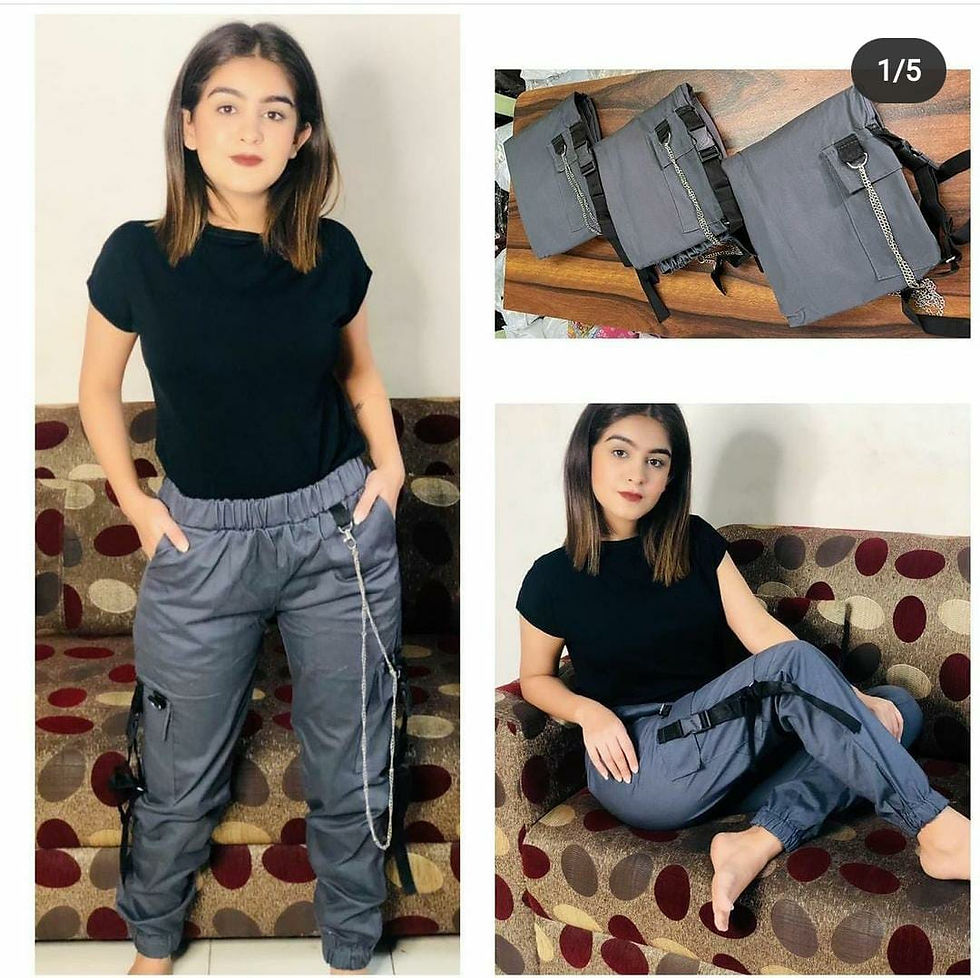 Thumbnail: Loose High Waist Cotton Pants