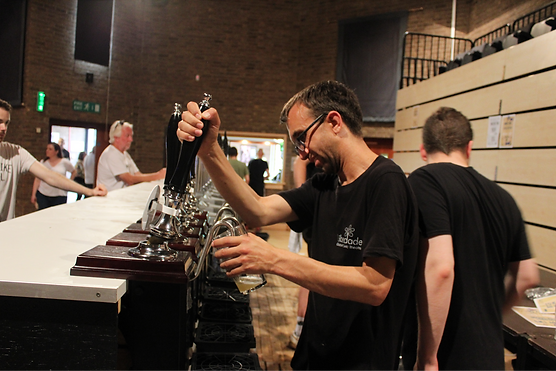 Ed tending the the bar for an event