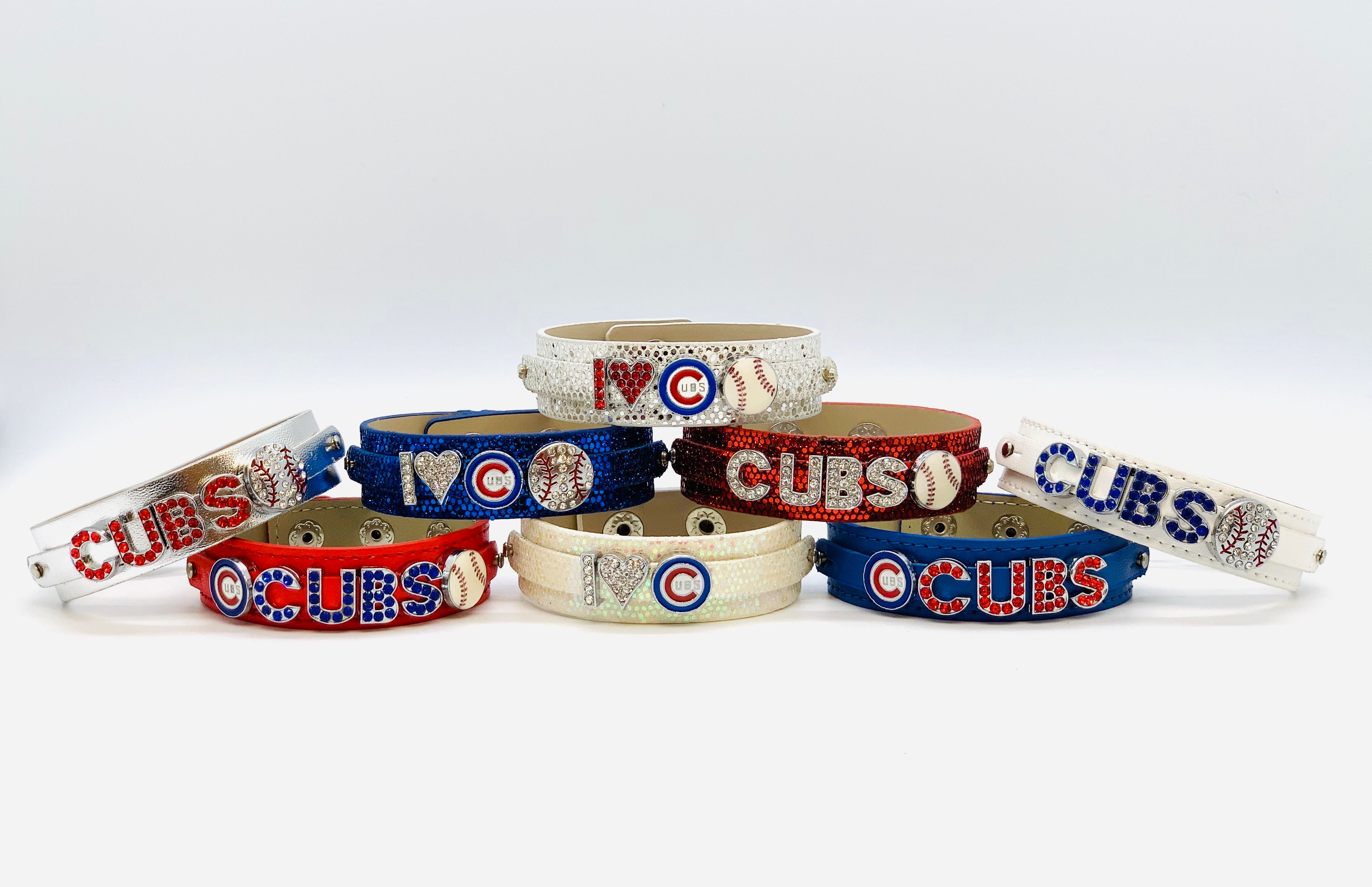 Chicago Cubs Bling Bracelets Chicago Cubs Jewelry Baseball Jewelry Chicago Cubs