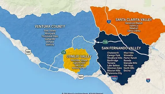 Servicing-Simi-Valley-and-Surrounding-Areas-Map-View