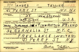 Andre Tellier (1940 Draft Card)