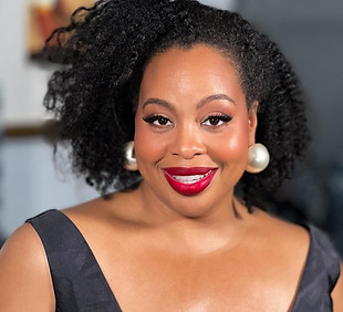 Woman wearing red lipstick