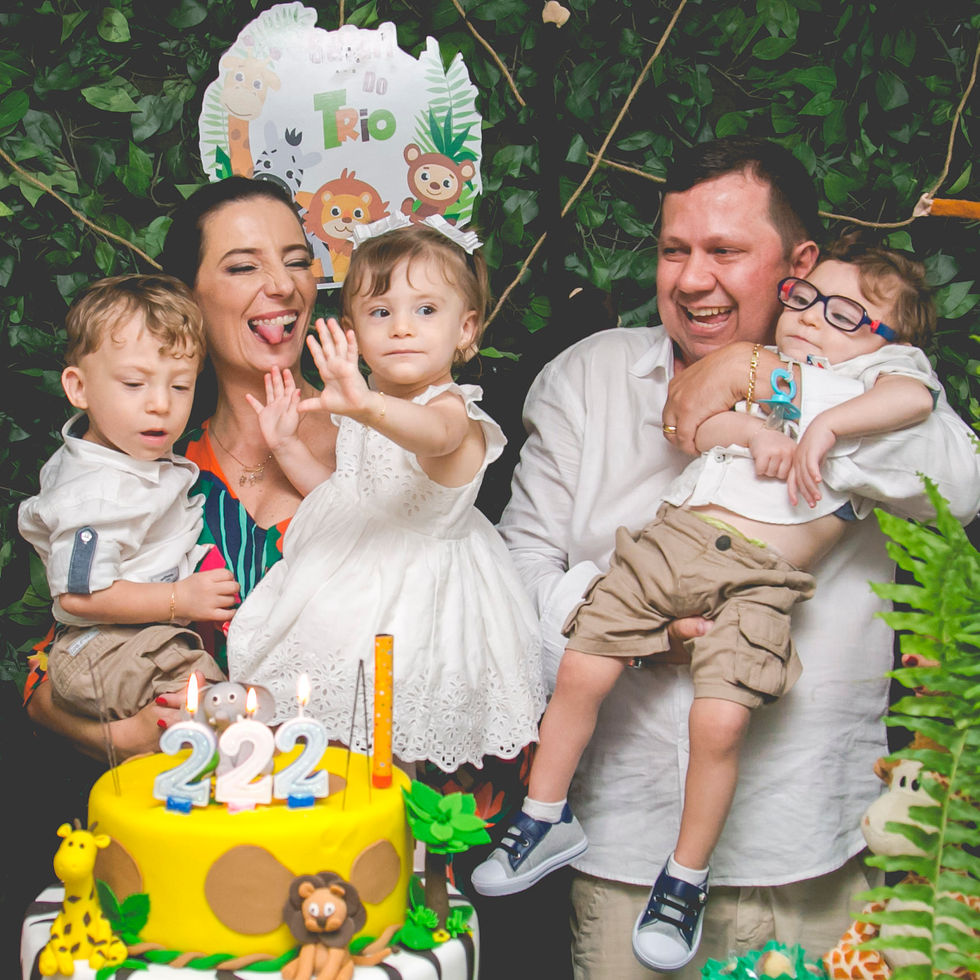Safari dos trigêmeos Pedro, Bernardo e Laura que comemoraram 2 aninhos de vida!