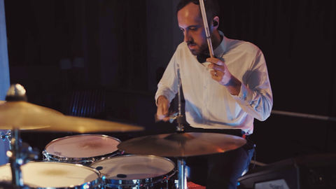 Closeup of drummer
