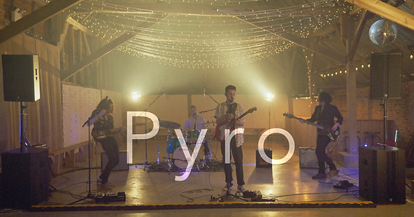 Pyro performing live. They are a four piece indie rock band.