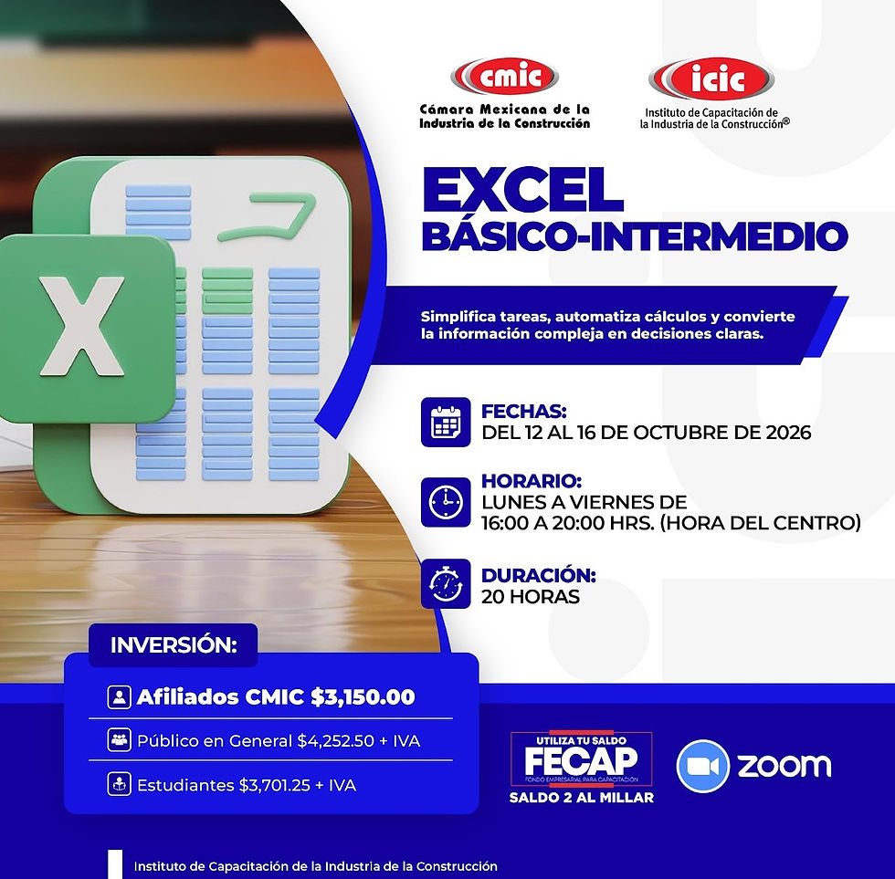 12 AL 16 OCT EXCEL BASICO-INTERMEDIO