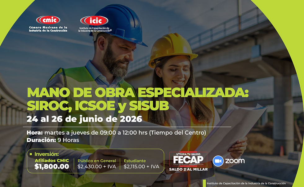 24-26 Jun MANO DE OBRA ESPECIALIZADA SIROC ICSOE SISUB