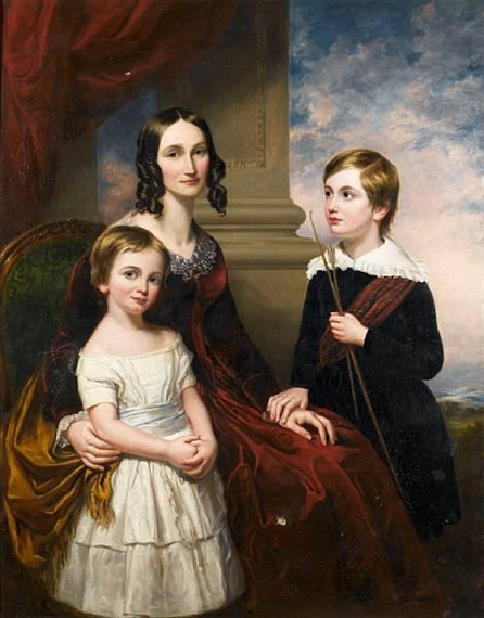 Portrait of a lady with her Son and Daughter