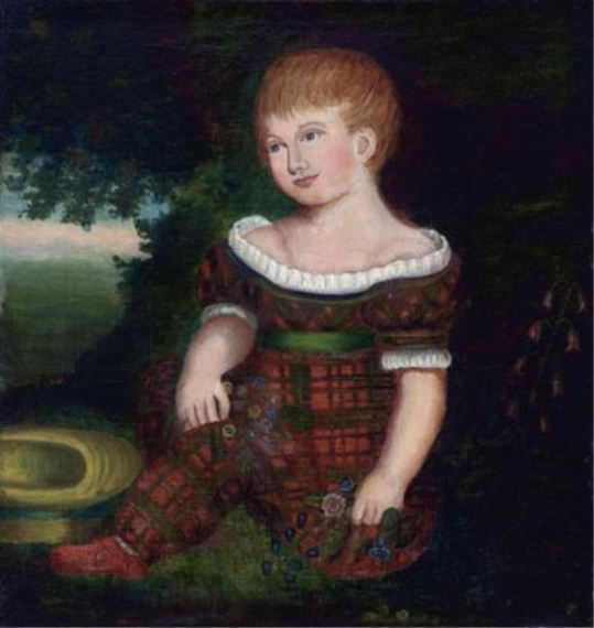 Young Girl Straw Hat - American School