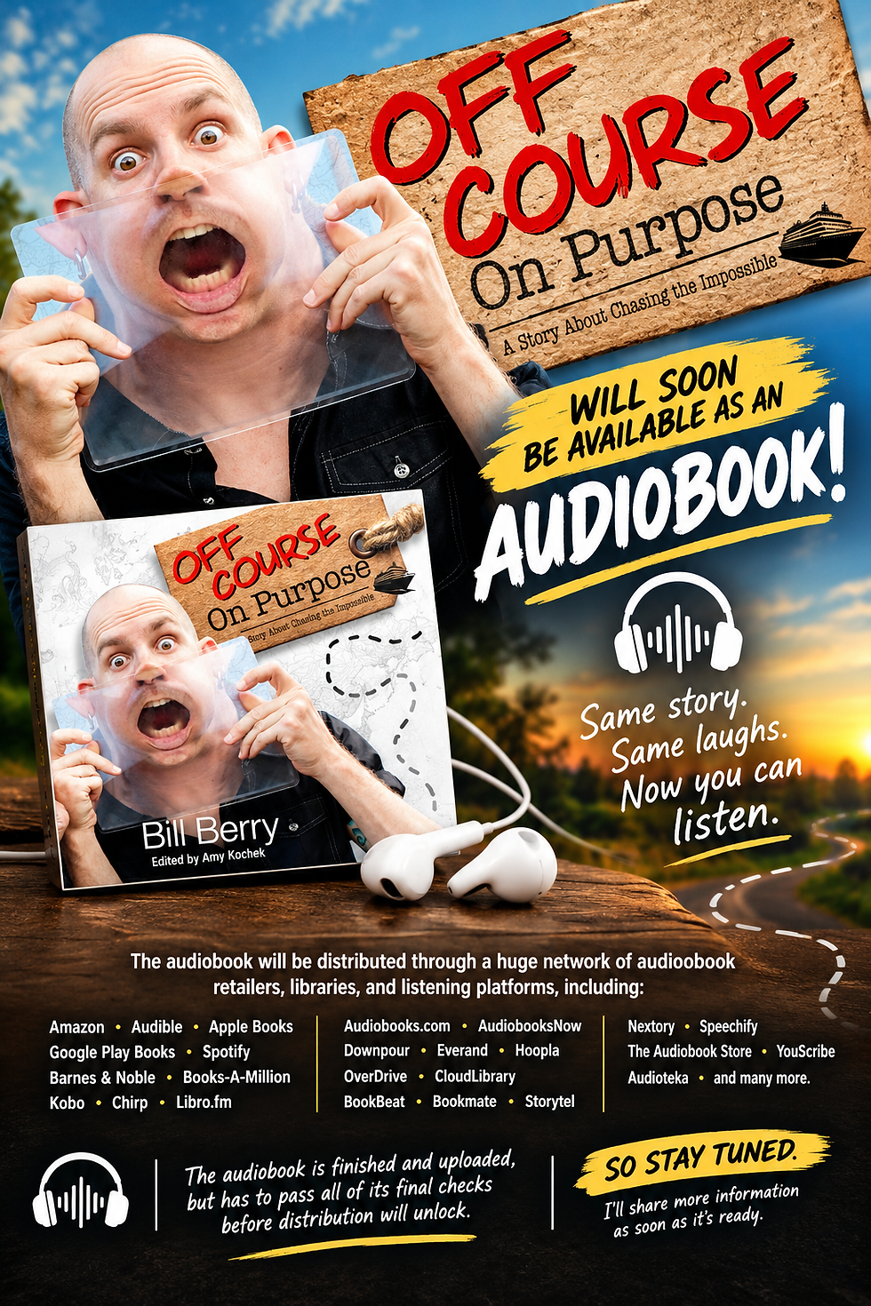"Off Course On Purpose" (Book 3) will soon be available as an audiobook!