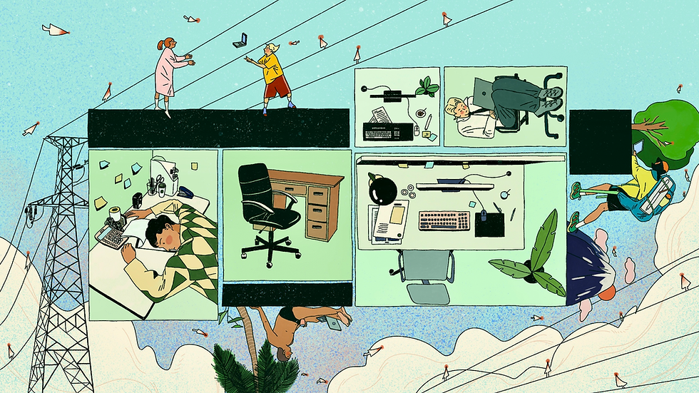 Graphical image of polyworkers at work.