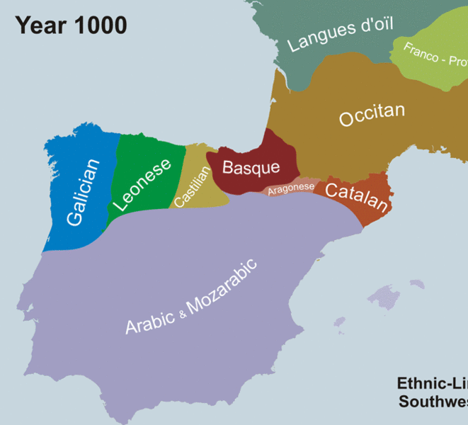 Península Ibérica - Mapa Linguistico
