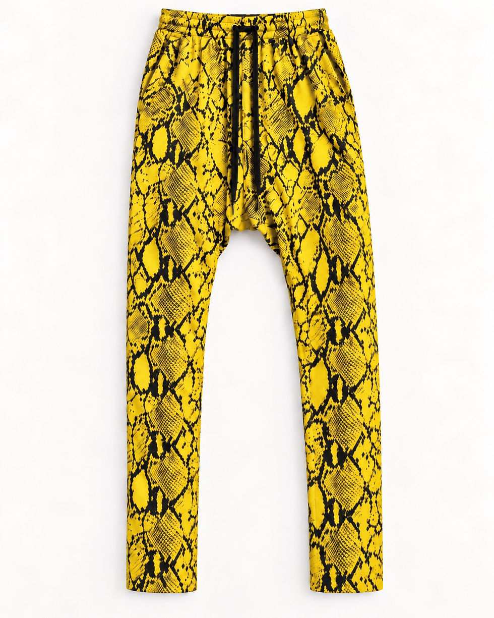 Miniature : YUMAN — Drop Crotch Pants / yellow python silk