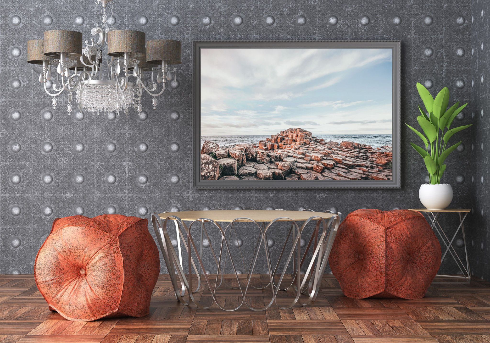 Giants Causeway Ireland Premium Wood Framed Print