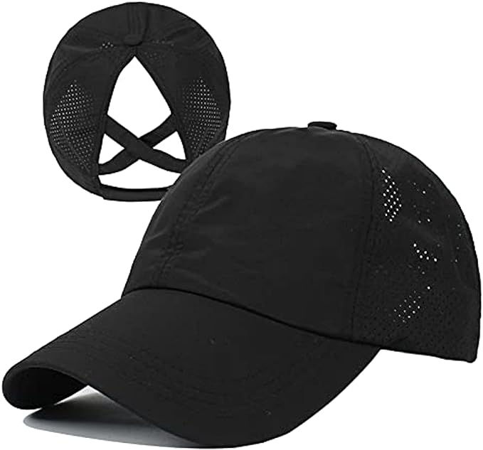 AoMoon Criss Cross Adjustable Ponytail Baseball Cap