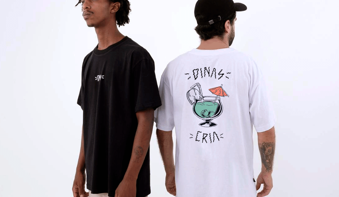 Estampa localizada masculina skate