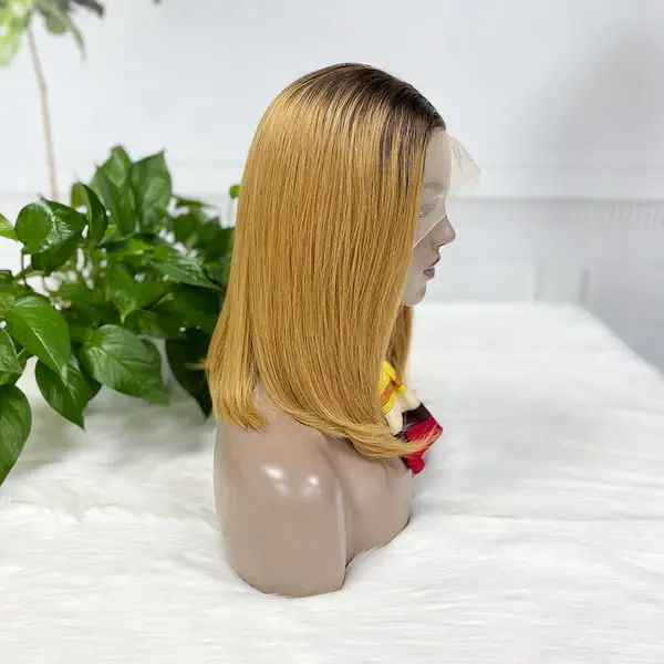 Thumbnail: 13*4 Raw Hair BoB Wig Straight Wigs Color T4/30# 200% Density