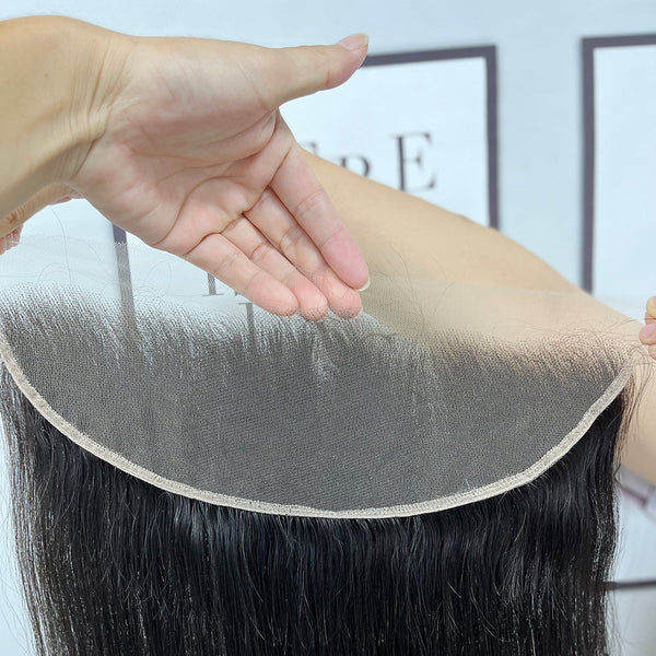 Thumbnail: 13*4 HD Lace Frontal Straight 100% Natural Human Hair Natural Color 12"-26"