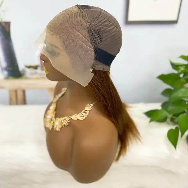 Thumbnail: Double Drawn 13*4 BoB Straight Wigs Color 4# 250% Density