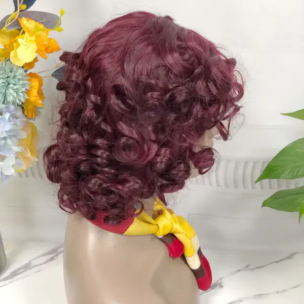 Thumbnail: DD Wig Big Fumi Curl Machine Human Hair Wig Natural Hair Wigs Color 99J