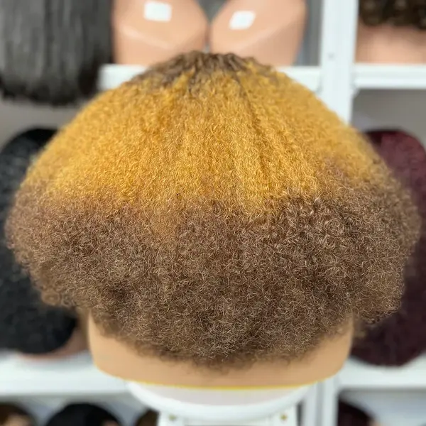 Thumbnail: Fringe Double Drawn Wig Human Hair Pixie Curl Wigs 16" Natural Color 300% Densit