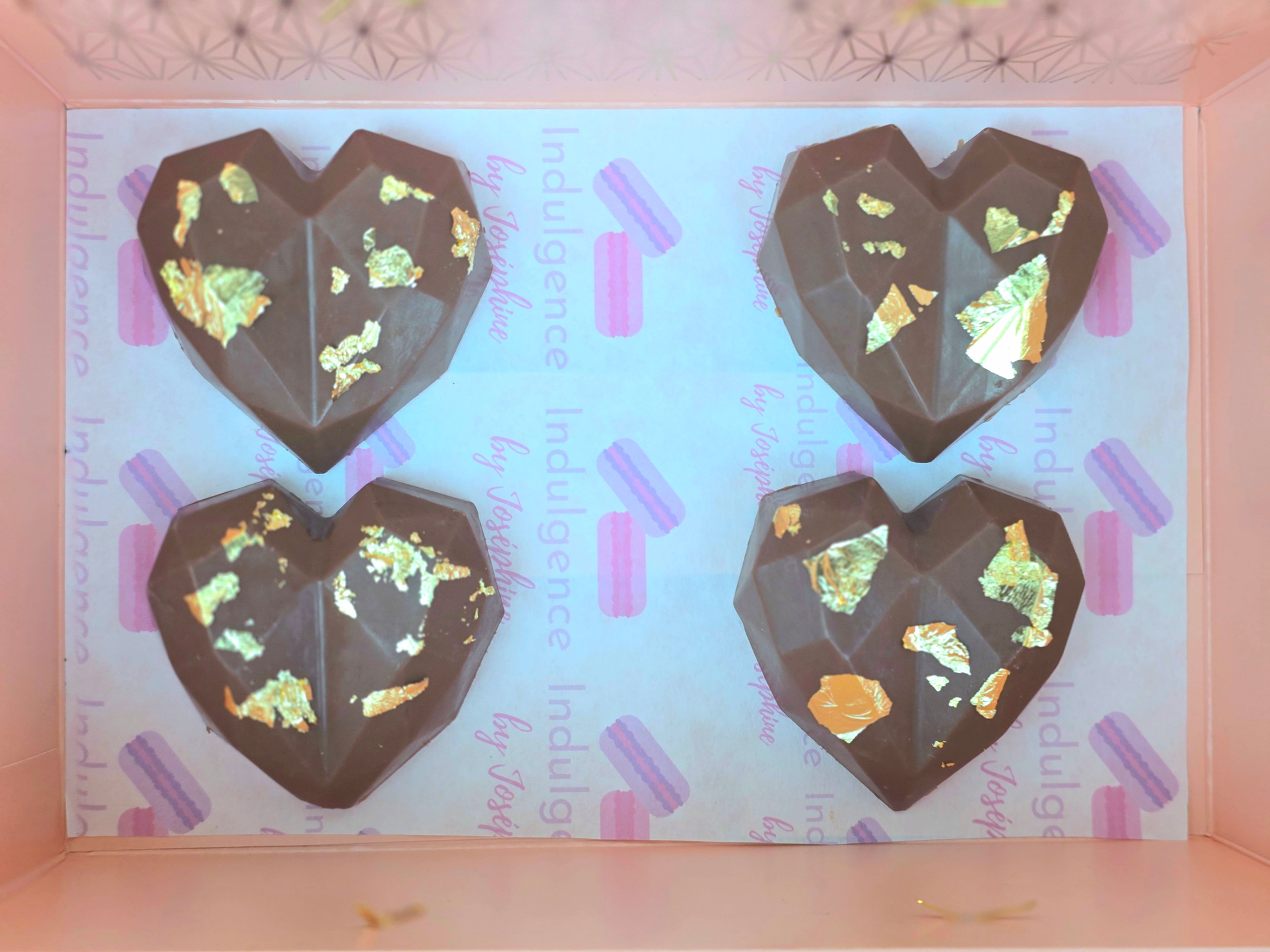 Coeurs D'Or Dubai Chocolate Hearts - Luxury Handbag Packaging