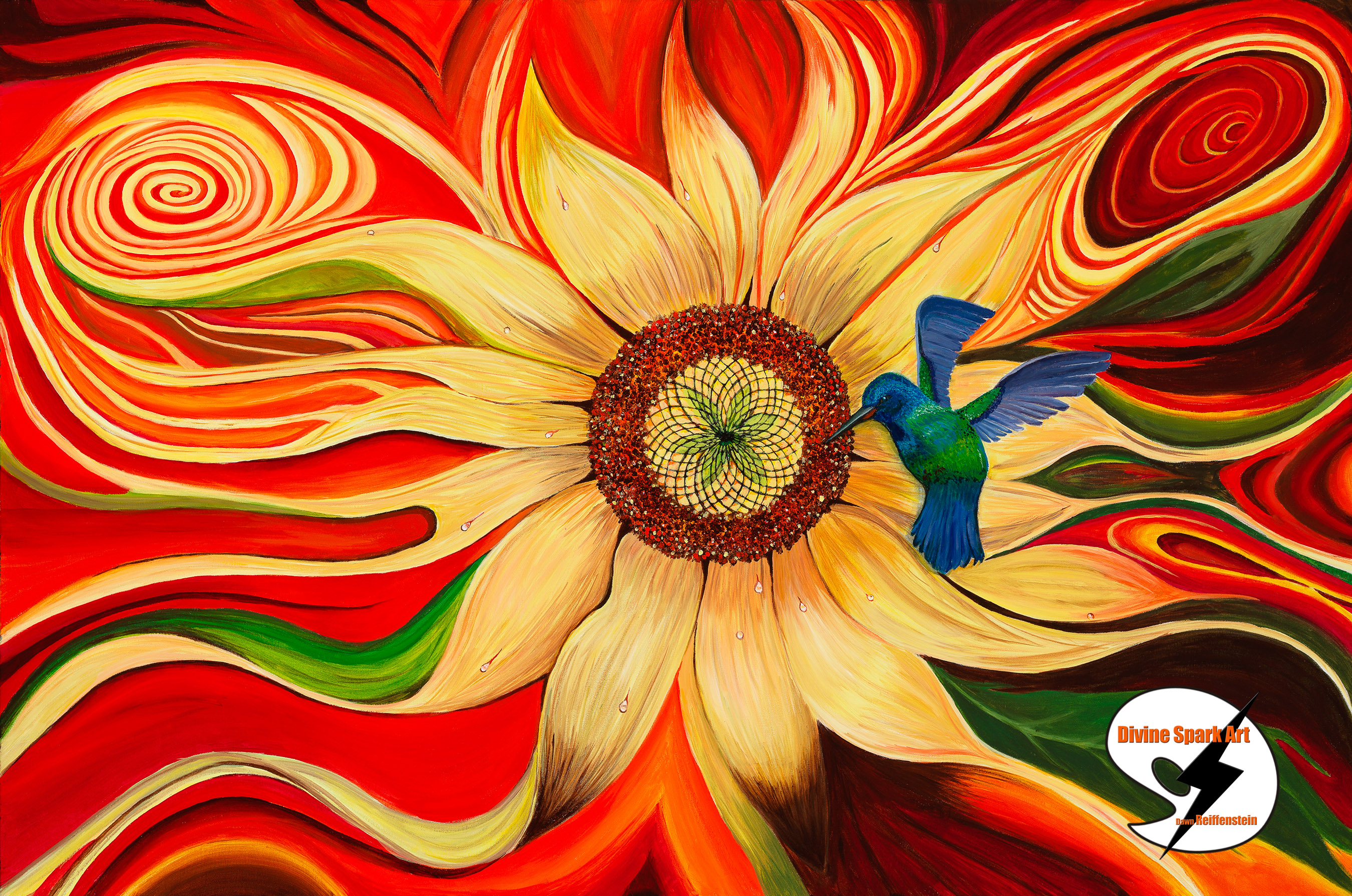 Sunflower and Hummingbird, 2017