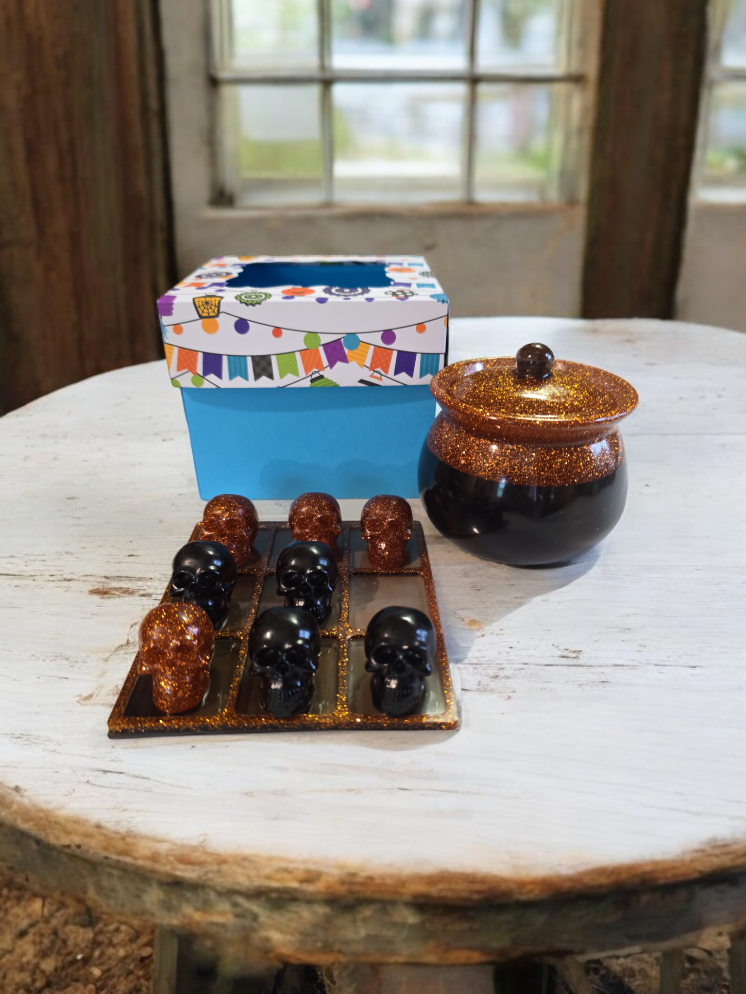 Skull Tic Tac Toe with Witch's Pot