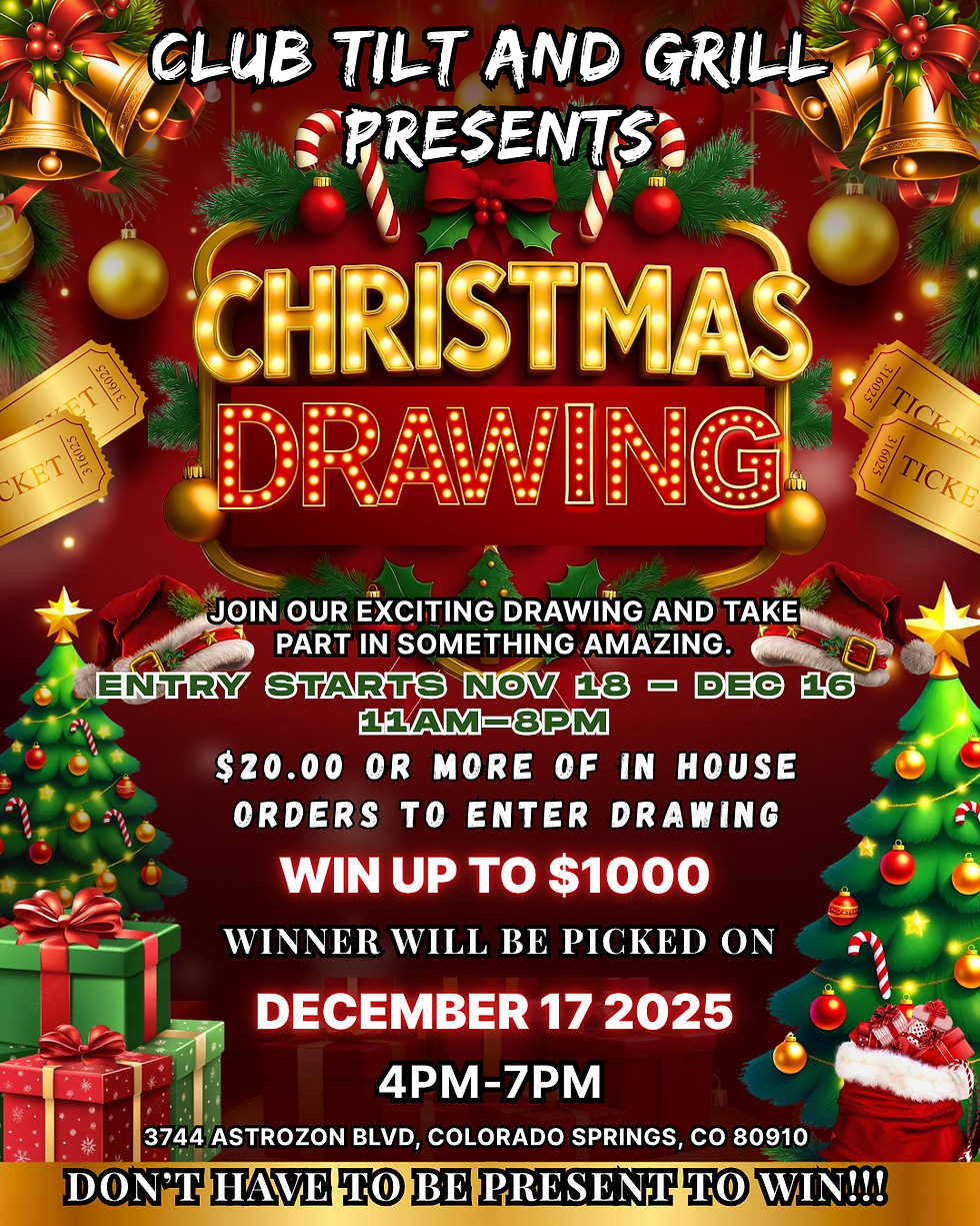 CLUB TILT CHRISTMAS DRAWING!