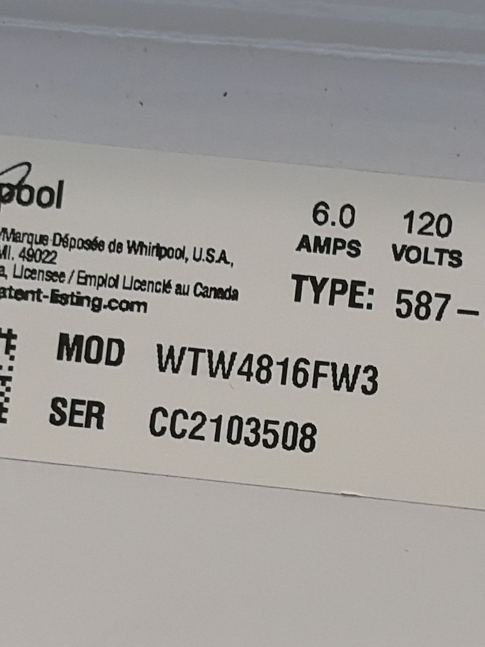 Thumbnail: Whirlpool top loading washer/dryer set 