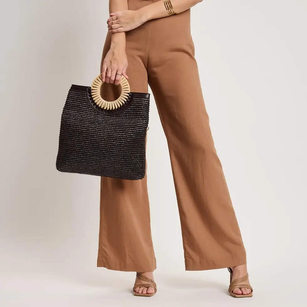 Tessa Straw Rattan Ring Crossbody Bag