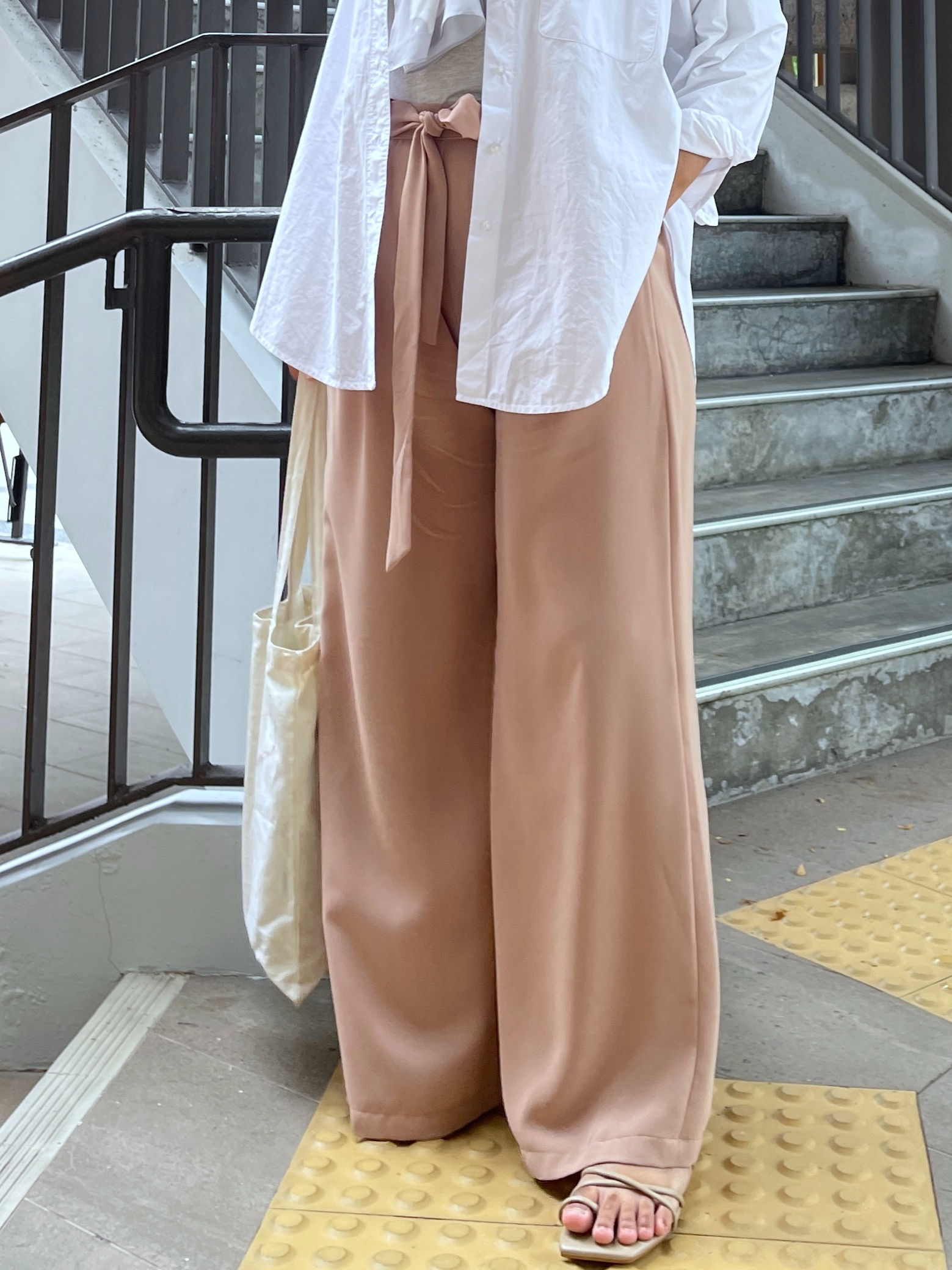 Molly Almond Wide-Leg Pants