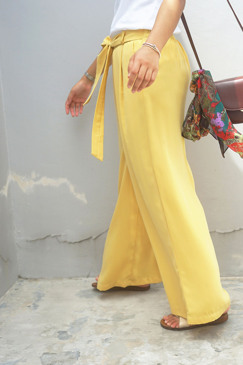 Thumbnail: Molly Yellow Wide-Leg Pants