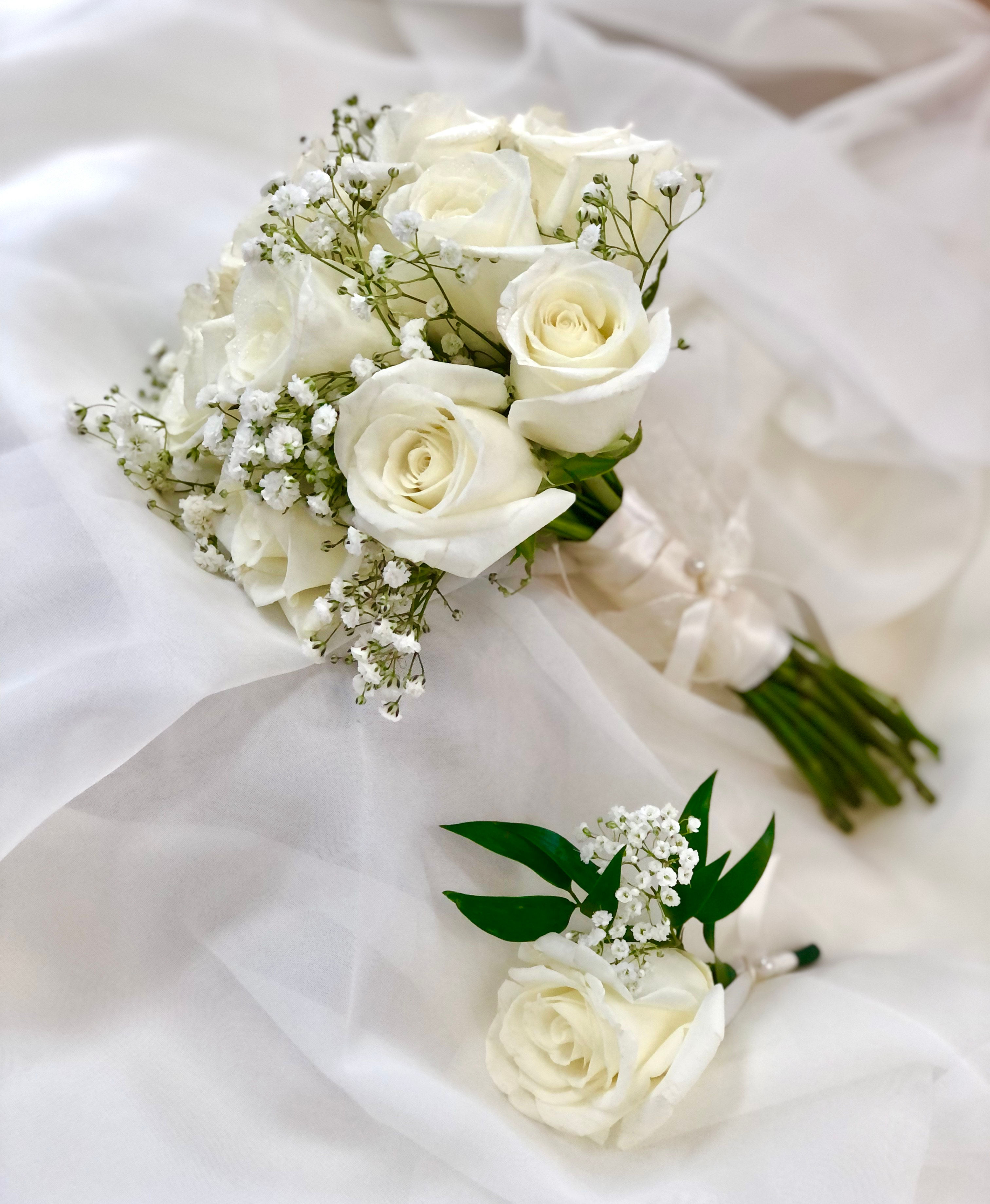 For My Wedding set(Bouquet & boutonniere)