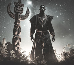 Brujo negro africano en la oscuridad Masculino Hierbas Totem (2)_edited