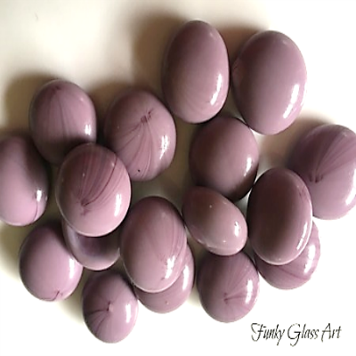 Mini Glass Gems - Marble Plum