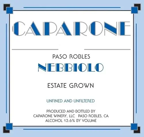 Caparone Winery "Estate Grown" Nebbiolo, Paso Robles, California