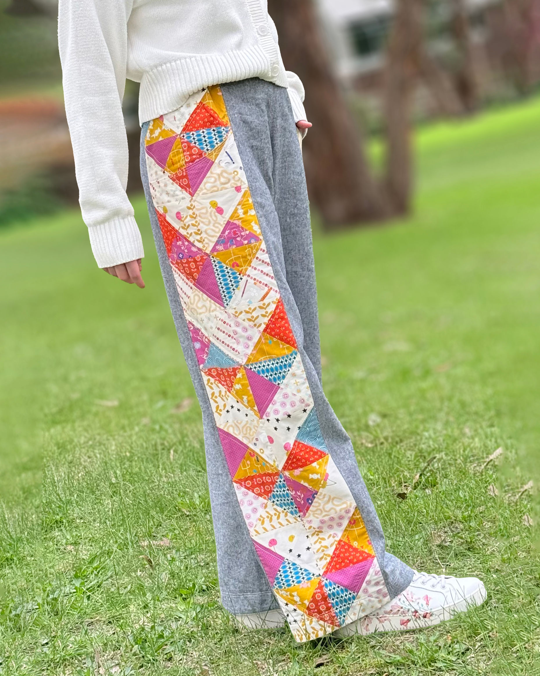 Arrow patchwork pants