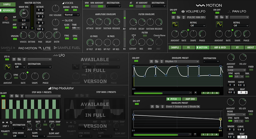 PM Sample-CRE8-LITE Advanced Motion Page