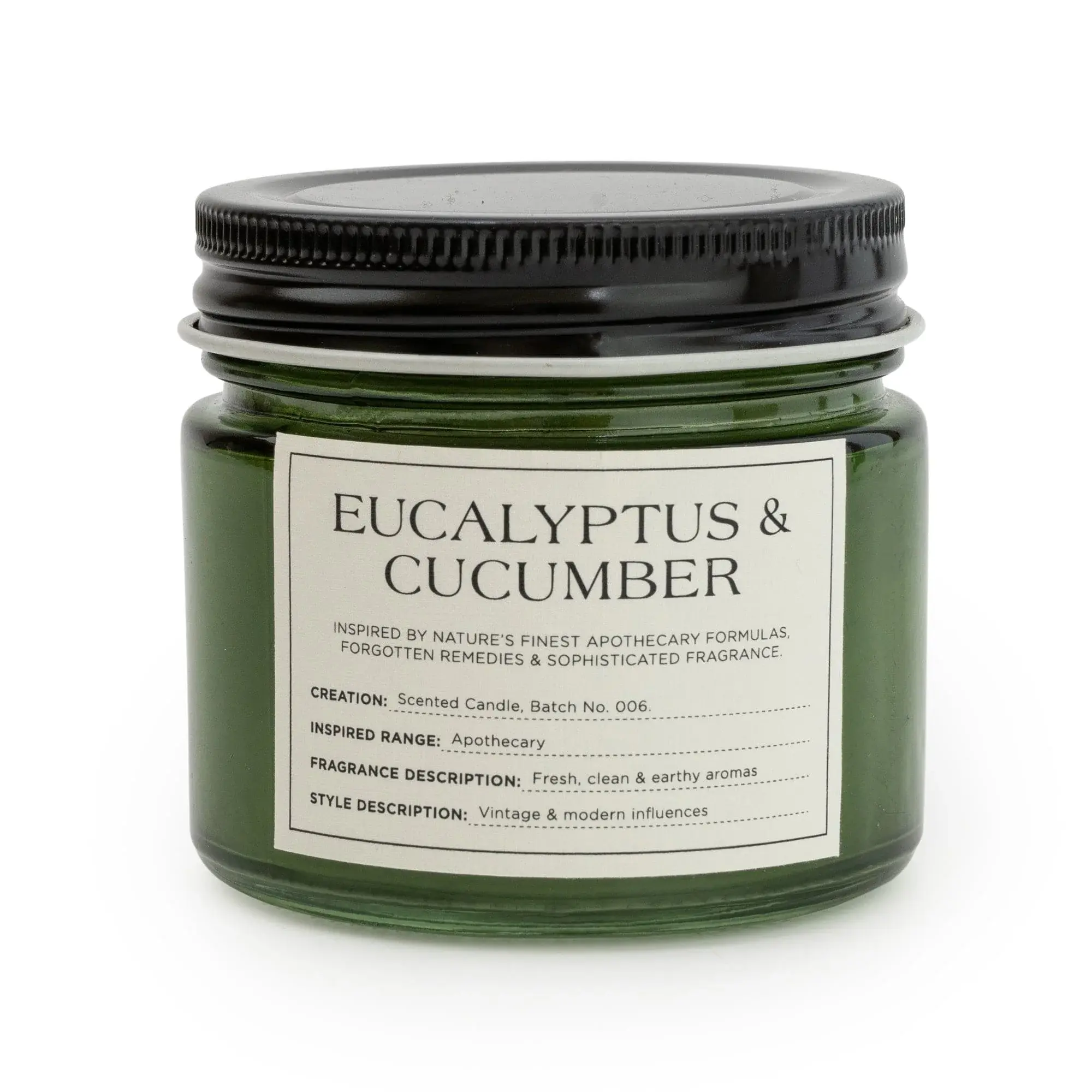 Small Glass Jar with Metal Lid Eucalyptus & Cucumber