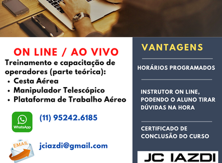 As empresas solicitaram e fizemos o treinamento (teórico) EAD - ON LINE / AO VIVO.