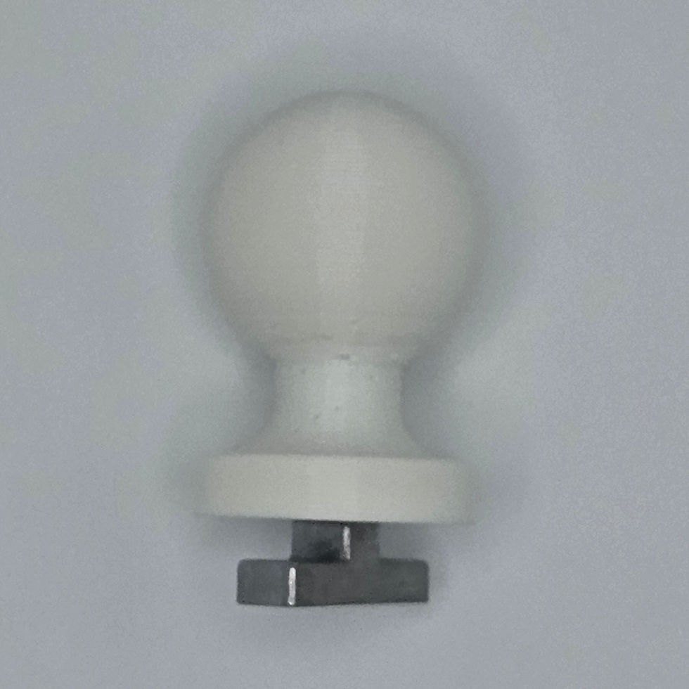 Thumbnail: White Ball Mount for Lund Sport Track System  3d printed, ASA plastic