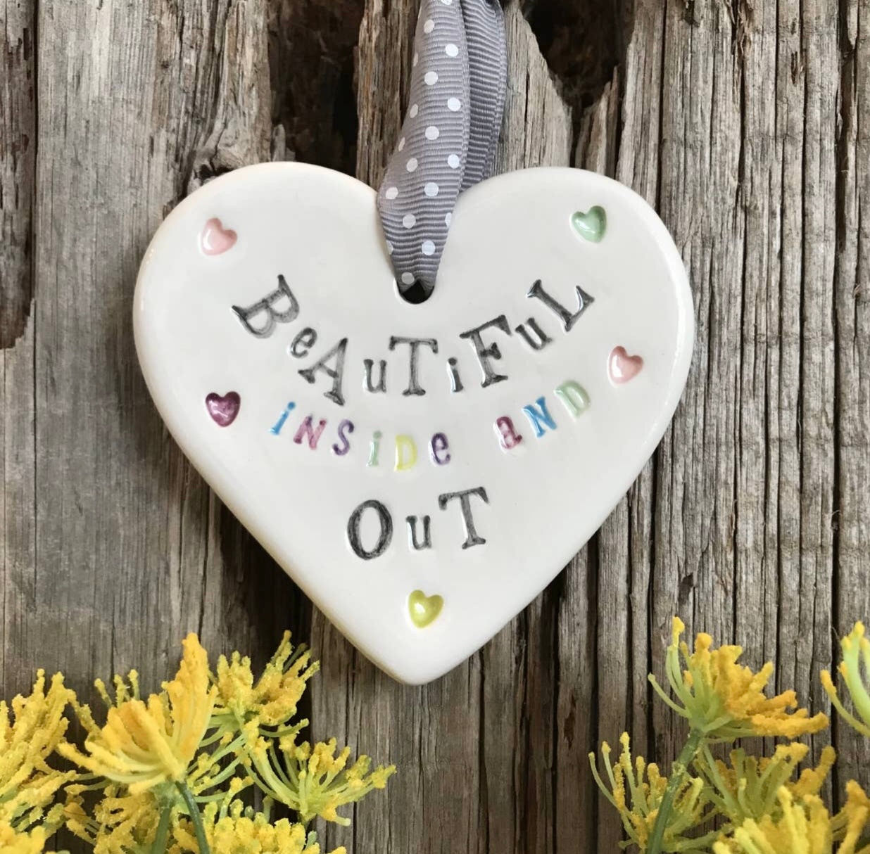 Beautiful inside and out hanging heart