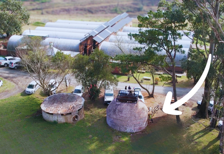 Photographer's studio in the Dome shaped building at The Old Mushroom Farm