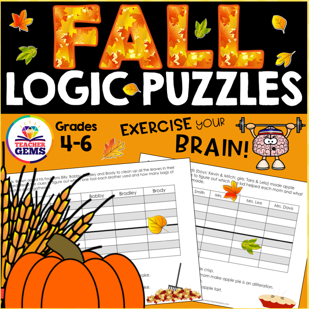 Fall (Autumn) Theme Logic Puzzles
